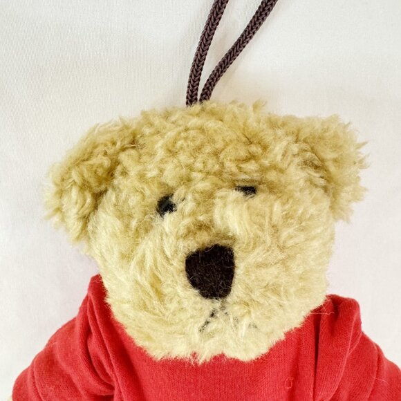 Plush Jointed Teddy Bear In Red PJs w Hanging Loop Stuffed Animal 10" Christmas - Picture 3 of 5